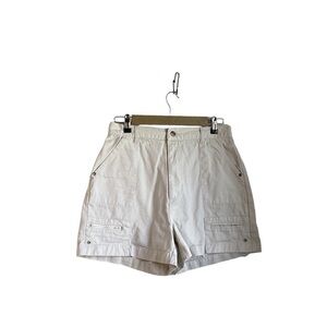 QuePasa Women’s Khaki Chino Cargo Shorts.  Size 14